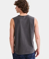 Sun + Stone Men's Cotton Washed Solid-Color Muscle Tank Top, Macy's Exclusive