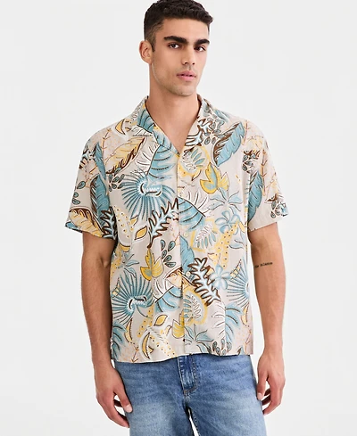 Sun + Stone Men's Reed Printed Short-Sleeve Camp Shirt, Macy's Exclusive