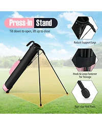 Gymax Lightweight Golf Stand Bag Par 3 and Executive Courses Carry Shoulder Strap