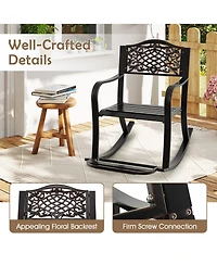 Gouun Aluminum Patio Rocker with Curved Armrests