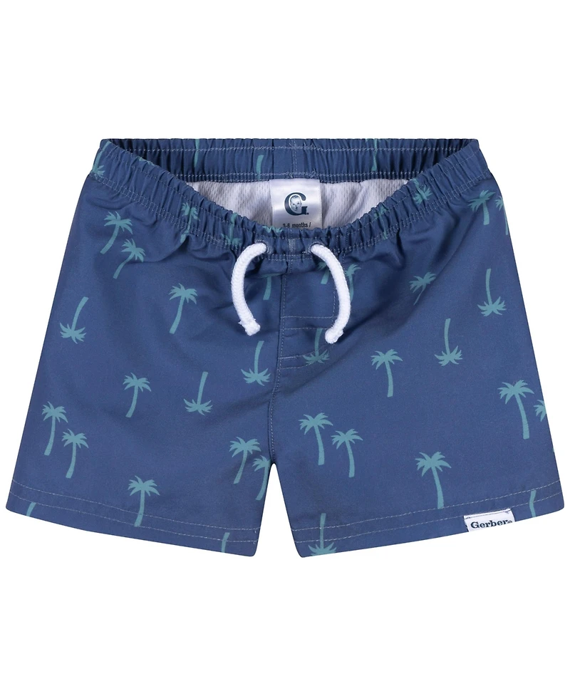 Gerber Baby Boys 2-Pack Swim Trunks, Lighthouse, 0-3 Months