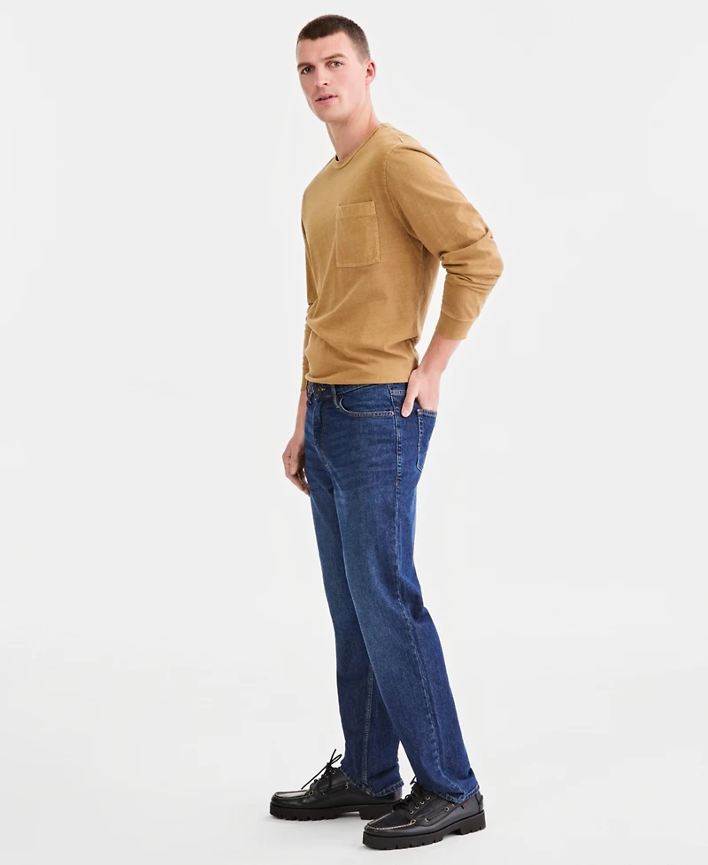 Sun + Stone Men's Navy Wash Straight-Fit Jeans, Macy's Exclusive