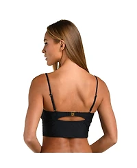 Sunshine 79 Women's Midkini W Corset Binding Over Mesh And Hook Back