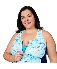 Free Country Plus Mesh Racerback Tankini Top