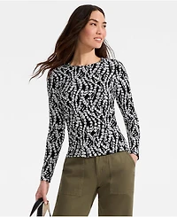 Lands' End Women's Tall Long Sleeve Crewneck Garden Tee - Sunshade Upf 50 Quick Dry