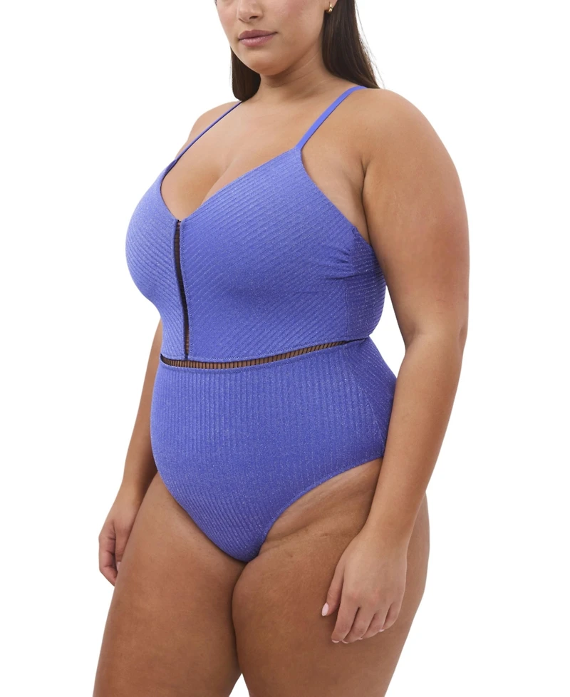 Biliblond Women's Kim Rib Lurex Onepiece Swimsuit