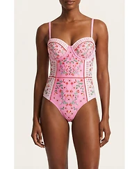 Jessie Zhao New York Women's Blush Botanica One Piece Swimsuit