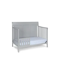 Jujabu 4 in 1 Modern Sleigh Convertible Crib Gray Solid Wood Adjustable Mattress Height