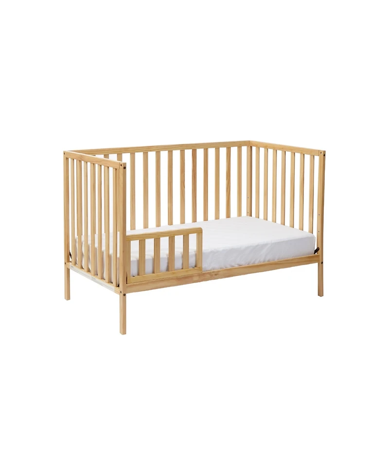 Jujabu 3 in 1 Convertible Solid Wood Island Crib Natural Adjustable Mattress Height
