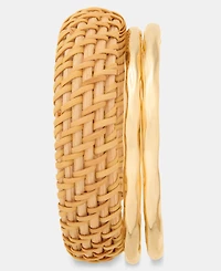 Style & Co Gold-Tone and Rattan Bracelets, Set of 3, Macy's Exclusive