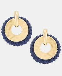 Style & Co Gold-Tone Braided Doorknocker Earrings, Macy's Exclusive