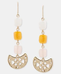 Style & Co Gold-Tone Linear Beaded Drop Earrings, Macy's Exclusive