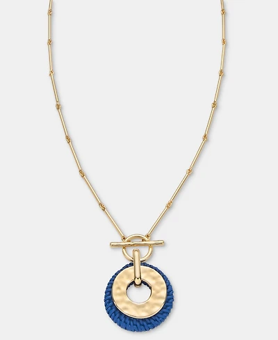 Style & Co Gold-Tone Long Disc Pendant Necklace, Macy's Exclusive