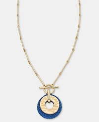 Style & Co Gold-Tone Long Disc Pendant Necklace, Macy's Exclusive
