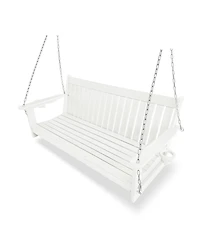 Mega Casa 3-Seater Hdpe Porch Swing 5 Ft Bench Swing with Foldable Cup Holders