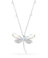 Ariana Grande x Swarovski Pendant and Brooch, Crystal Pearl, Mixed Cuts, Dragonfly, White, Rhodium Plated