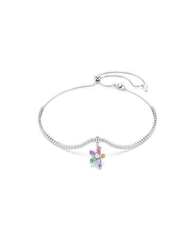 Ariana Grande x Swarovski Choker Necklace, Mixed Cuts, Flower, Multicolored, Rhodium Plated