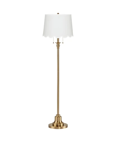 360 Lighting Dyna Antique Brass Scallop Shade Floor Lamp