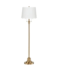 360 Lighting Dyna Antique Brass Scallop Shade Floor Lamp