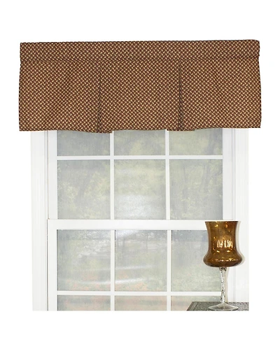 Rlf Home Trellis Pleated 100% Cotton with Fully Lined Rod Pocket Valnance for Windows 42 x 15 Woodland