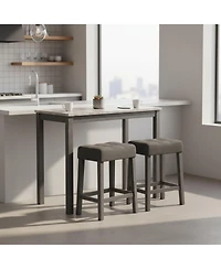 Sugift Three Piece Bar Table Set with Charging Station