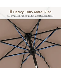 Sugift Solar Patio Umbrella with Flowing Led Lights and Tilt