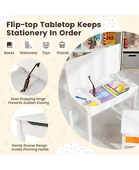Gouun Flip-Top Kids Activity Table and Chair Set with Hidden Storage
