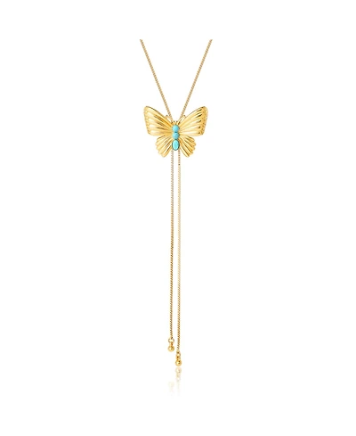 Jessica Simpson Gold-Tone Butterfly Y-Lariat Necklace with Crystal