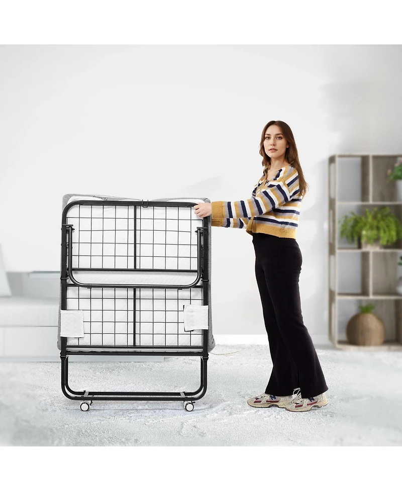 Sugift Rollaway Bed, 31" x 75", Foldable Bed with 4" Mattress, for Adults and Guests