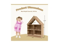 Slickblue House-Shaped 3-Tier Toy Organizer with Open Storage Shelves