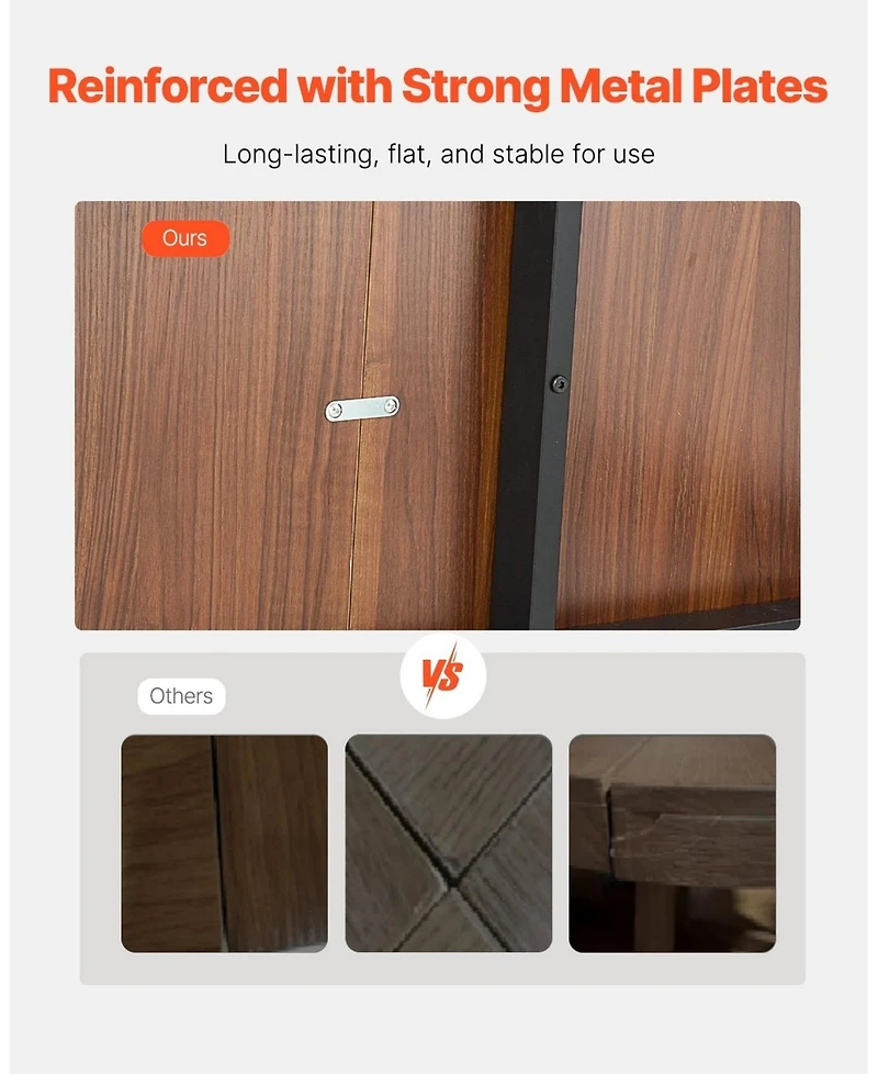 Sugift 71in Rectangle Wood Farmhouse Dining Table for 6-8 People