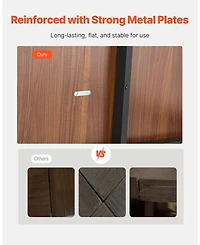 Sugift 71in Rectangle Wood Farmhouse Dining Table for 6-8 People