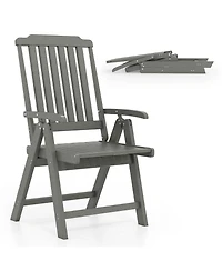 Sugift Foldable All Weather Hdpe Patio Dining Chair with Armrests