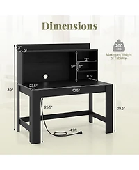 Slickblue Modern Home Office Desk with Hutch and Storage Shelves