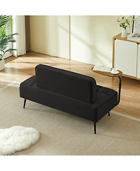 Rainsken 54-Inch Velvet 2-Seater Loveseat Sofa with Swivel Side Table