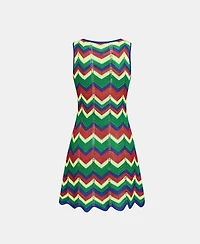 Cupshe Women's Main Attraction Chevron Mini Beach Dress