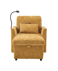 Rainsken Chenille Lazy Recliner Chair with Storage, Phone Holder and Side Pockets