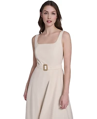 Eliza J Petite Square Neck Fit & Flare Midi Dress