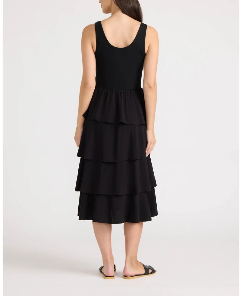 Ellen Tracy Women's Knit Tank Top Tiered Dress