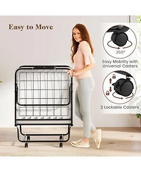 Gouun Cot Size Folding Bed Frame with Memory Foam Mattress and Metal Frame