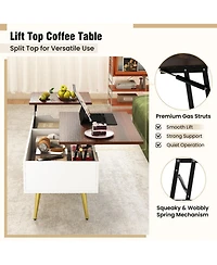 Gouun 47 in Split Lift-Top Coffee Table with Hidden Compartments