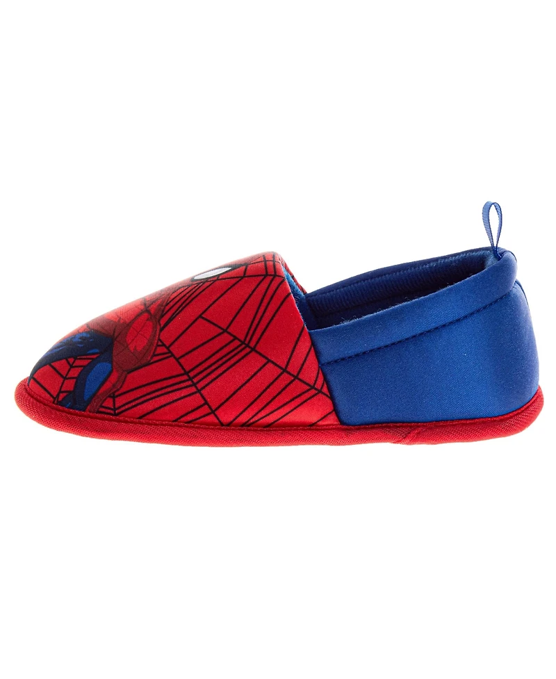 Spider-Man Toddler Marvel Spiderman Kids' Slippers Cozy, Plush, and Fun House Footwear