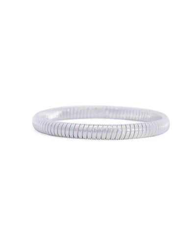 The Lovery Ribbed Stretch Bangle Sterling Silver