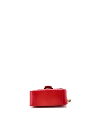 Pre-Owned Gucci Mini Gg Marmont Top Handle Flap Bag Matelasse Leather