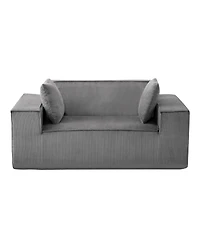 Sugift 63-Inch 2-Seat Corduroy Loveseat Sofa Couch for Living Room