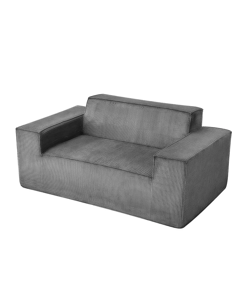 Sugift 63-Inch 2-Seat Corduroy Loveseat Sofa Couch for Living Room