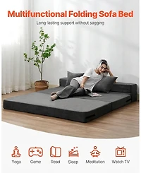 Sugift Folding Sofa Bed, 3-in-1 with Memory Foam Mattress, Convertible Sleeper Chair