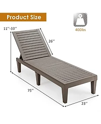 Decksplore Outdoor Chaise Lounge Chair, Lightweight Patio Recliner Chair