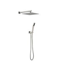 Busdays 12 Inch Square Rain Shower Head with Handheld Showerhead (Without control valve)