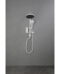 Busdays Shower System with 10 Inch Rain Showerhead 4 Function Hand Shower Adjustable Slide Bar and Soap Dish Included